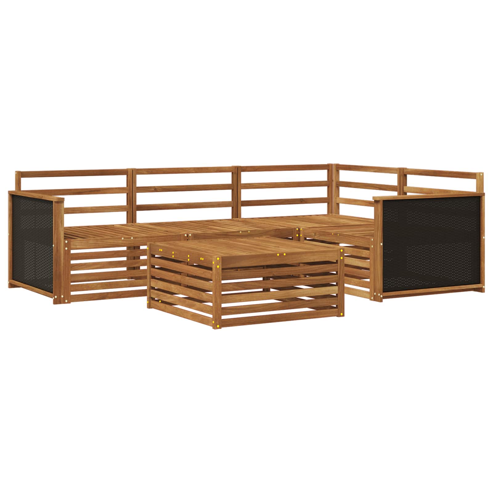 vidaXL Outdoor Sofa Set 5 pcs Natural 79 x 79 x 37 cm 2