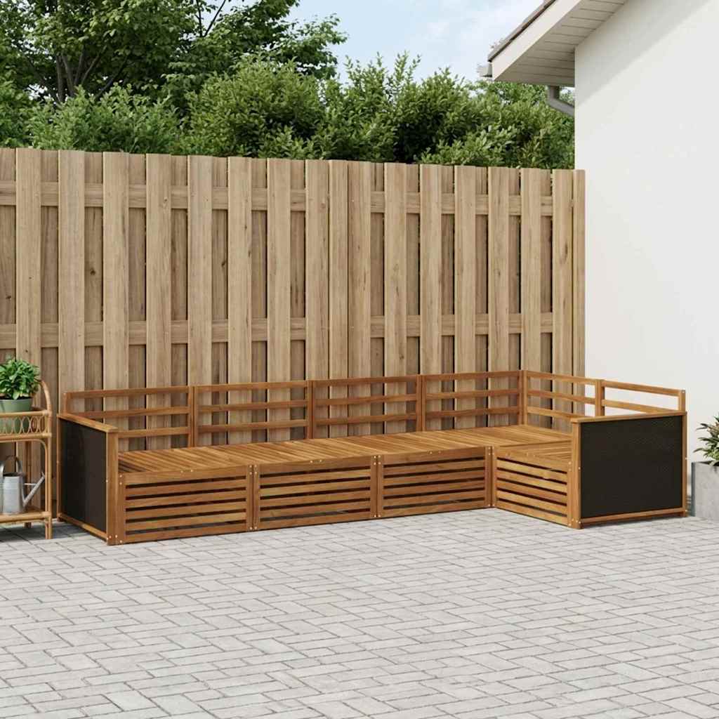 vidaXL Outdoor Sofa Set 5 pcs Natural 323 x 164.5 x 73 cm 1