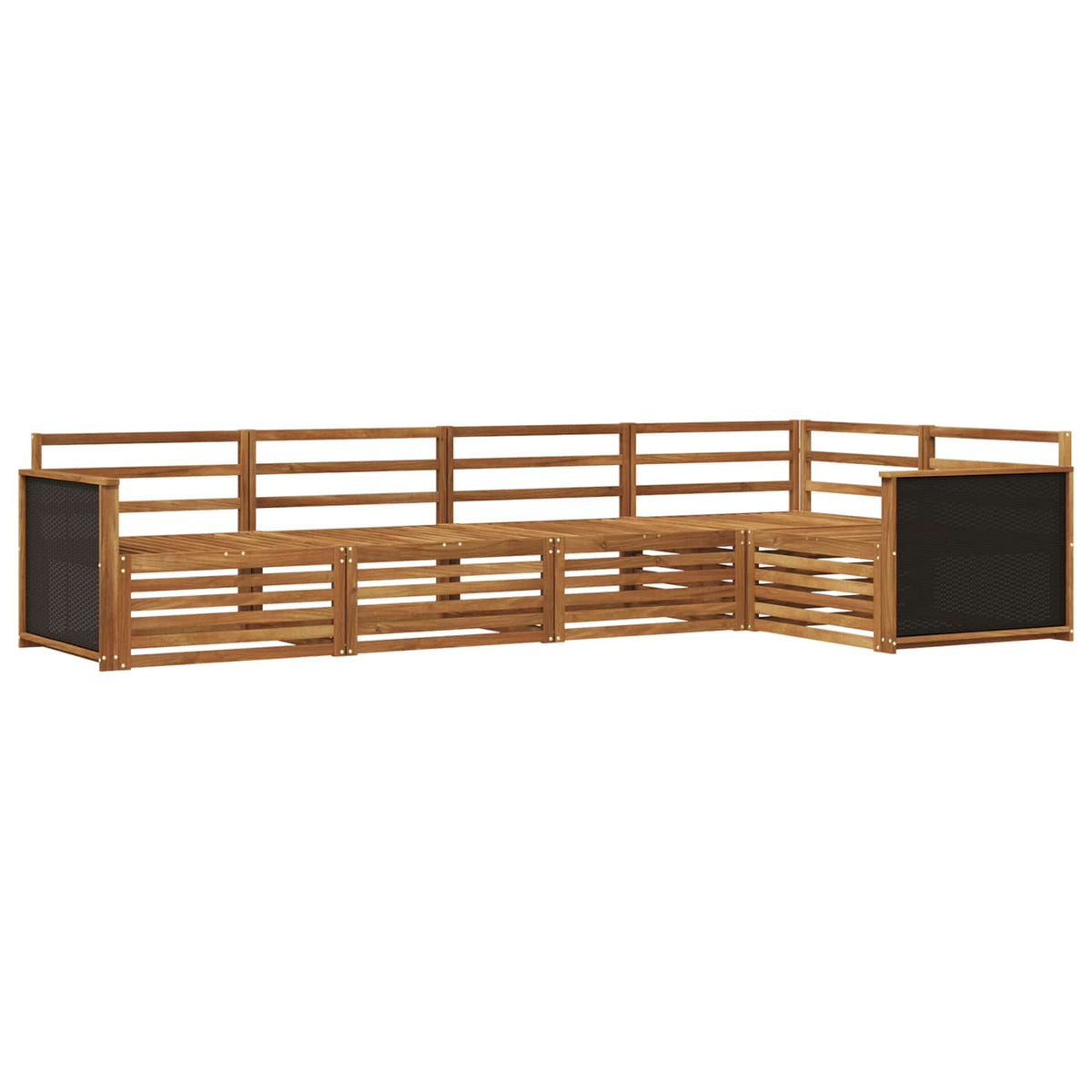 vidaXL Outdoor Sofa Set 5 pcs Natural 323 x 164.5 x 73 cm 2