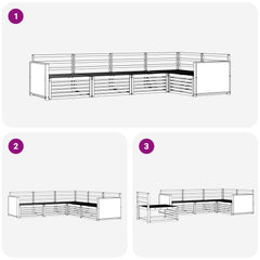vidaXL Outdoor Sofa Set 5 pcs Natural 323 x 164.5 x 73 cm 6