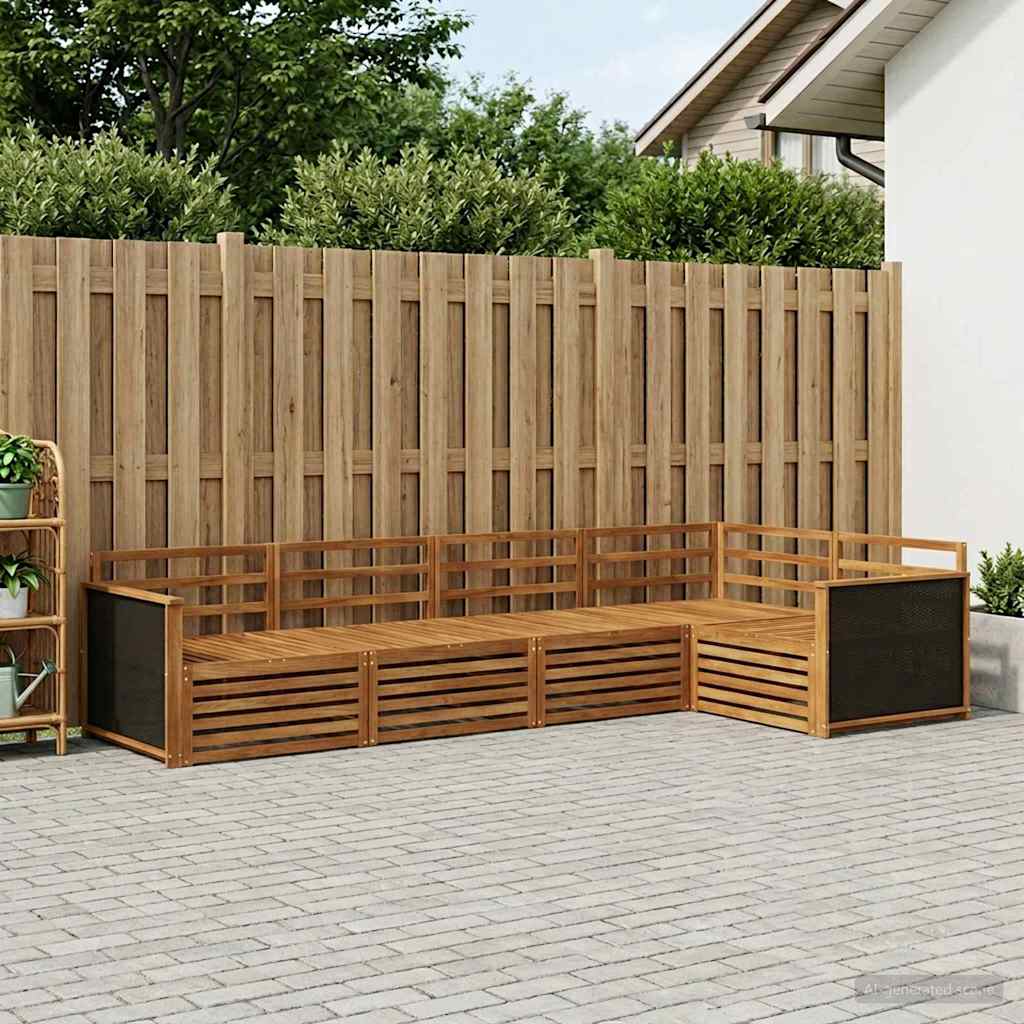 vidaXL Outdoor Sofa Set 6 pcs Natural 406 x 168.5 x 73 cm 1