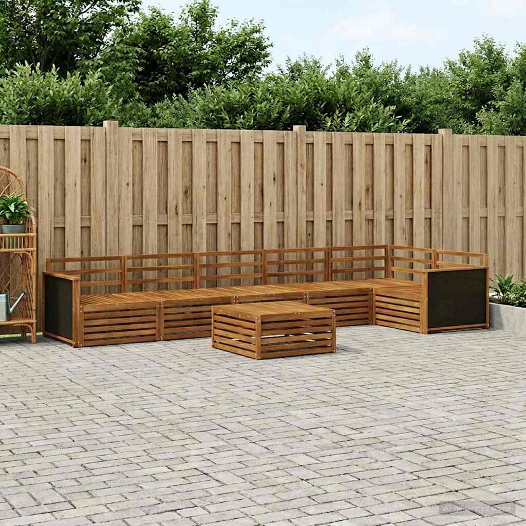 vidaXL Outdoor Sofa Set 7 pcs Natural 79 x 79 x 37 cm 1