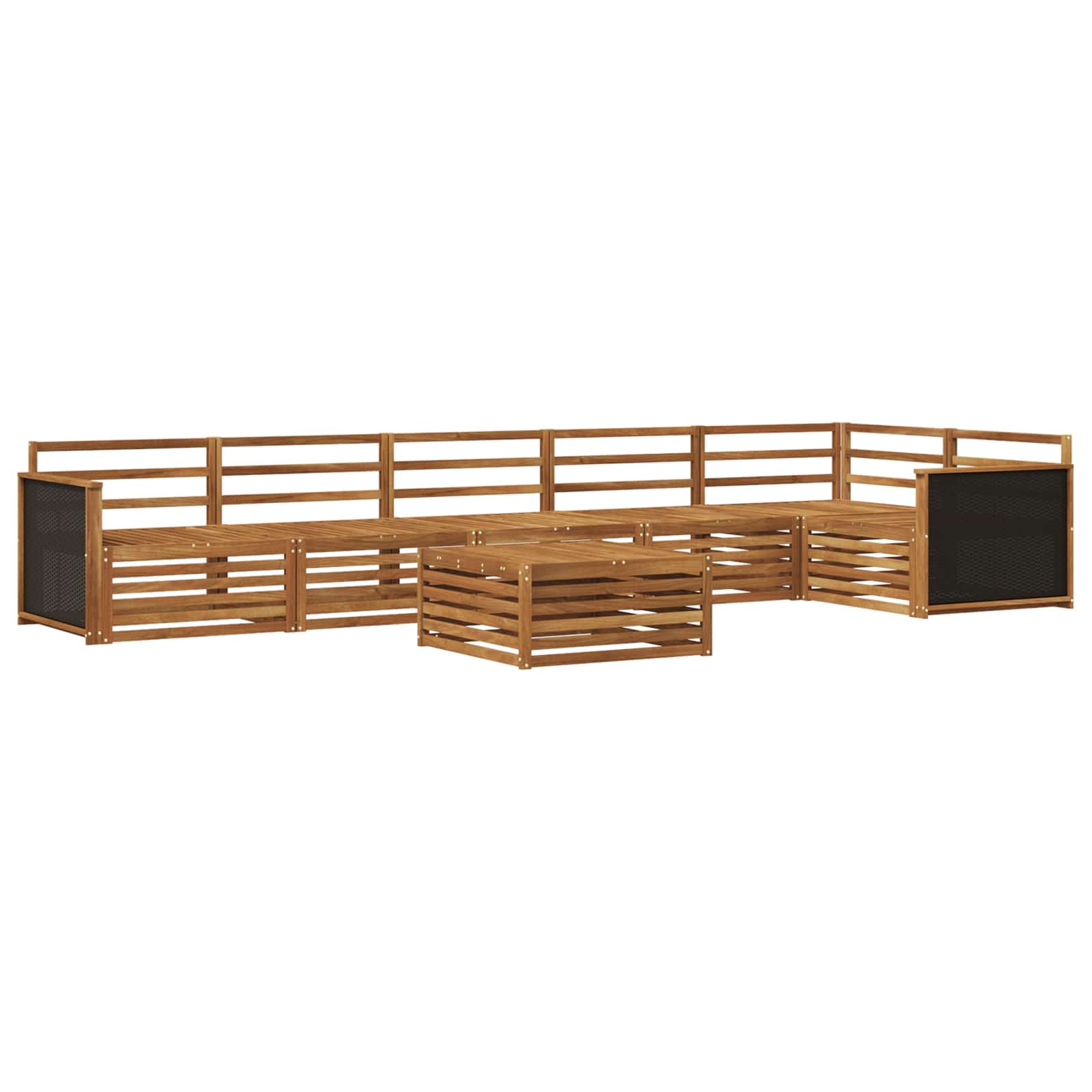 vidaXL Outdoor Sofa Set 7 pcs Natural 79 x 79 x 37 cm 2