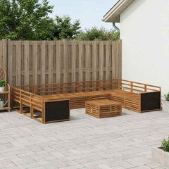 vidaXL Outdoor Sofa Set 10 pcs Natural Solid Acacia Wood