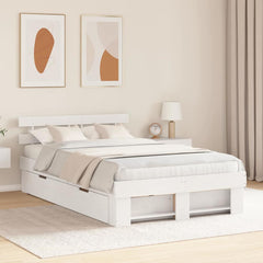 Bed Frame Headboard Solid Pine Wood Length White