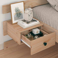 Bed Frame with Headboard Solid Pine Wood Length 200 cm Brown 90 cm