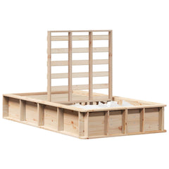 Bed Frame Solid Pine Wood Length 190 cm Natural 75 cm
