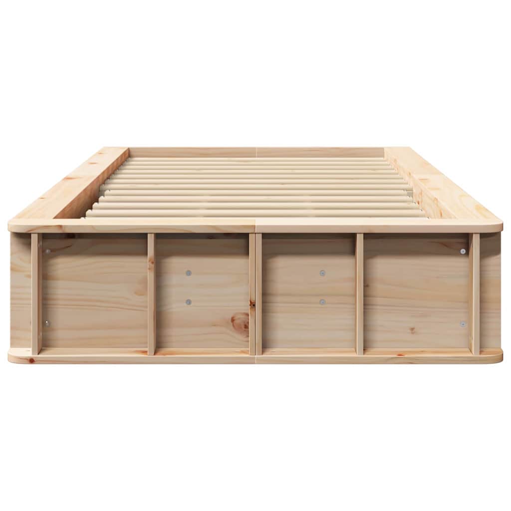 Bed Frame Solid Pine Wood Length 190 cm Natural 75 cm