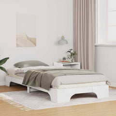 Bed Frame Solid Pine Wood White Length