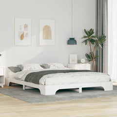 Bed Frame Solid Pine Wood White Length