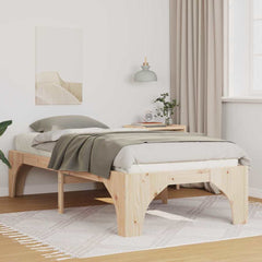 Bed Frame Brown Solid Pine Wood Natural Length 200 cm 80 cm