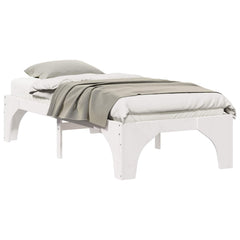 Bed Frame Solid Pine Wood White Length 190 cm 90 cm