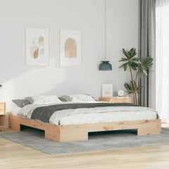 Bed Frame Brown Length Natural