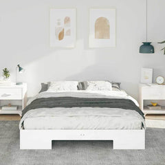 Bed Frame Length 200 cm White 140 cm