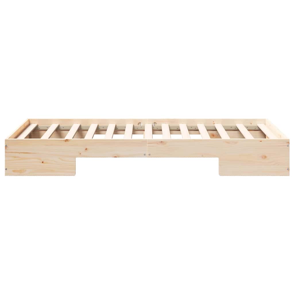 Bed Frame Brown Length 200 cm Natural 90 cm