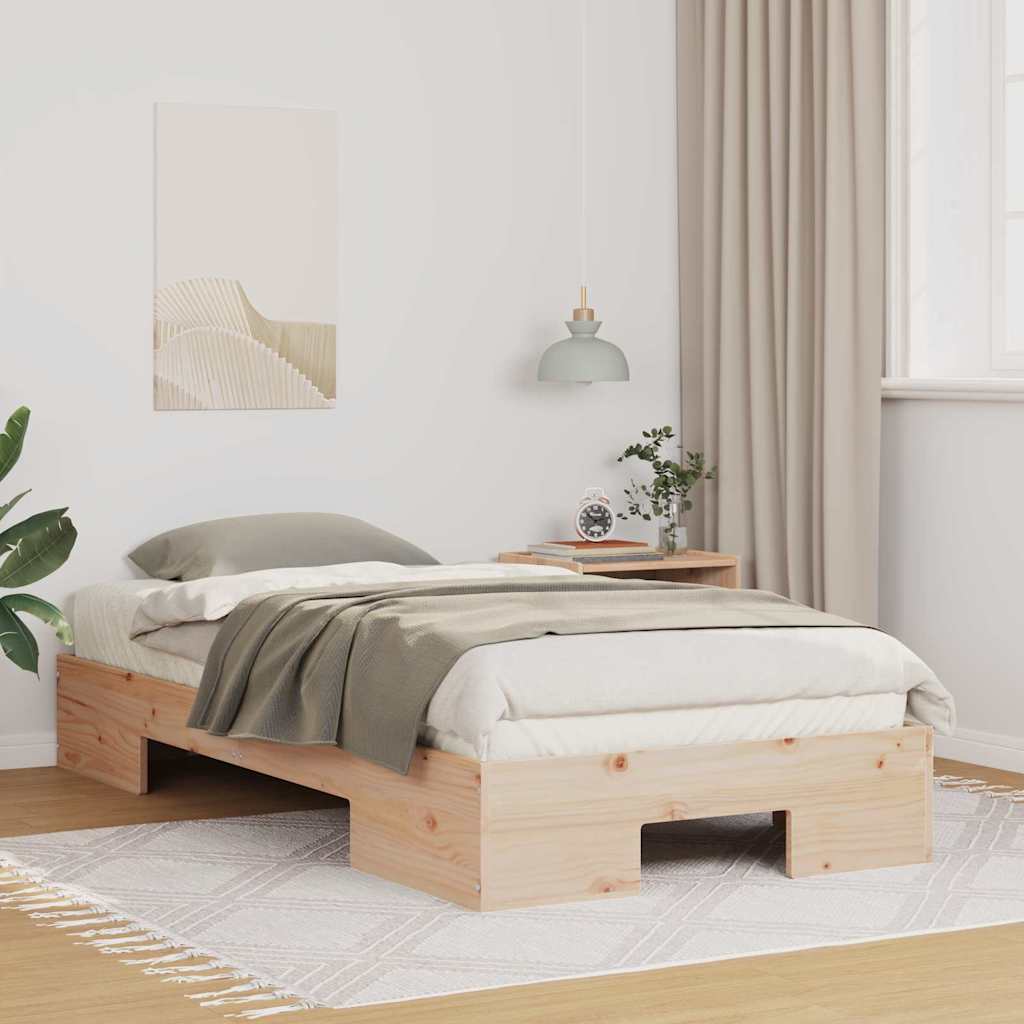 Bed Frame Brown Length Natural