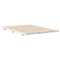 Bed Frame Solid Pine Wood White Length 200 cm 150 cm
