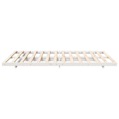 Bed Frame Solid Pine Wood White Length 200 cm 150 cm