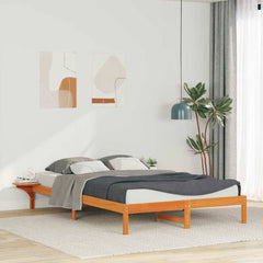 Bed Frame Side Tables Length Wax Brown