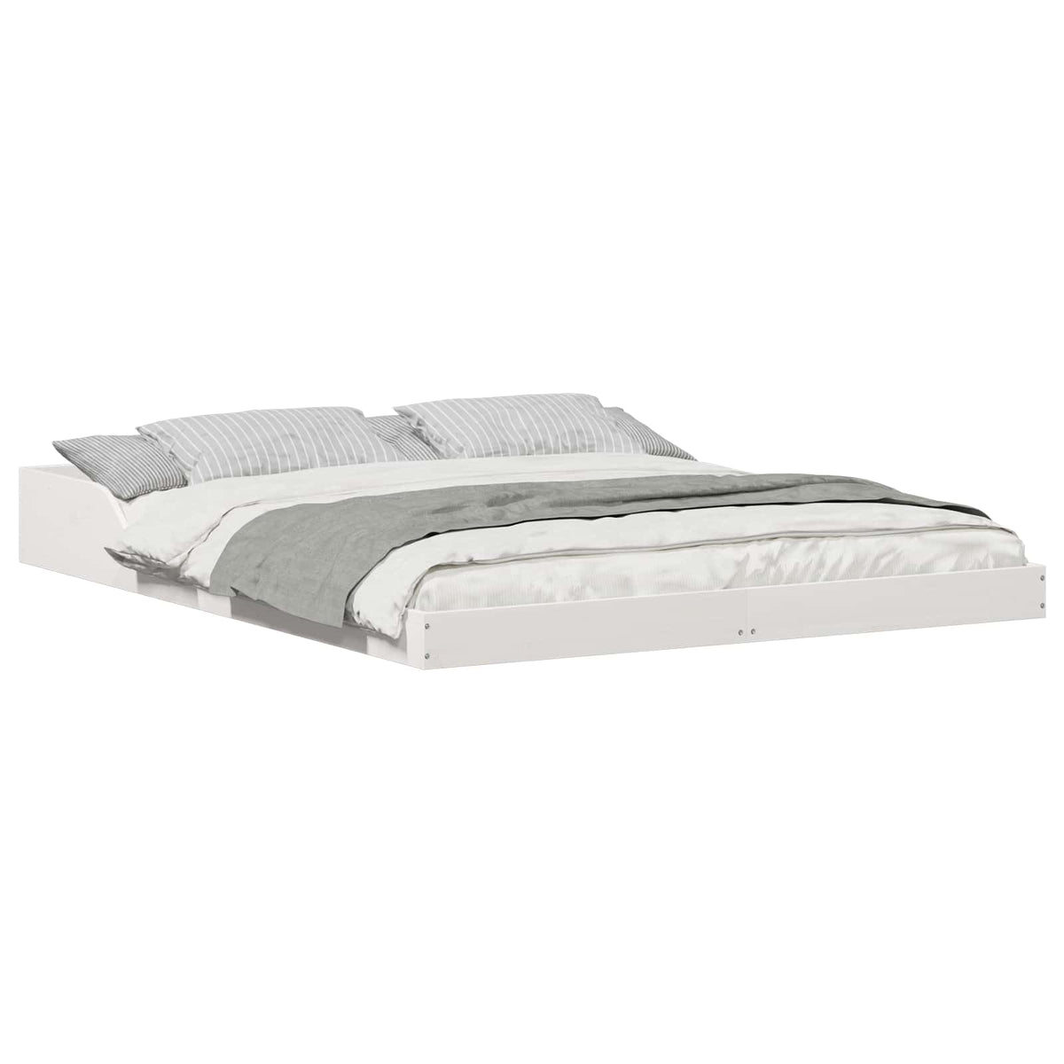 Bed Frame Solid Pine Wood White Length