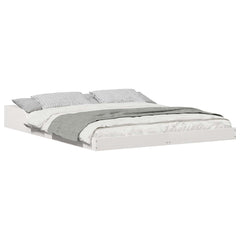 Bed Frame Solid Pine Wood White Length