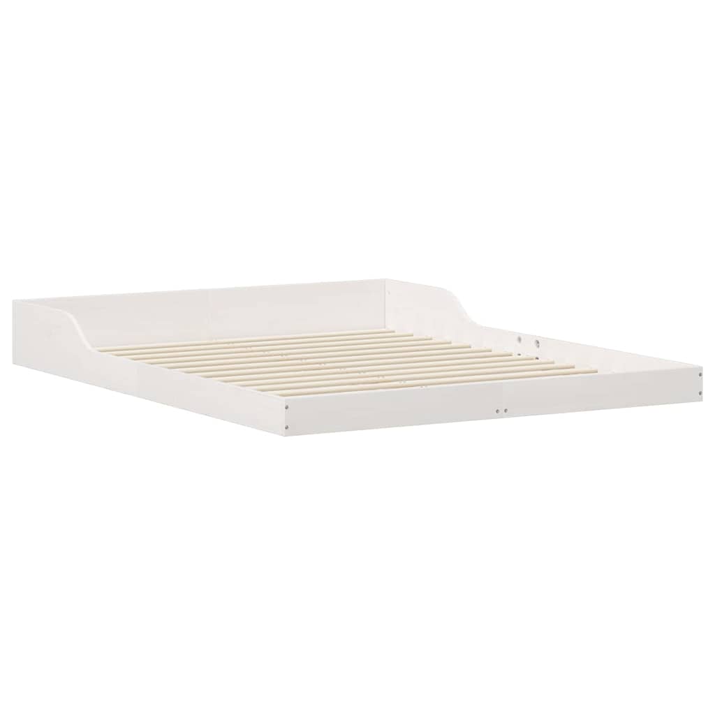 Bed Frame Solid Pine Wood White Length