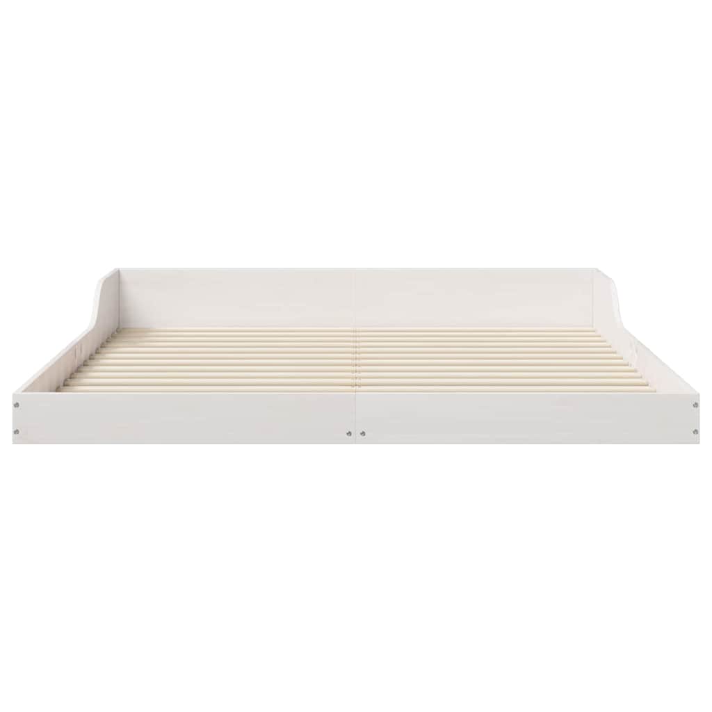 Bed Frame Solid Pine Wood White Length