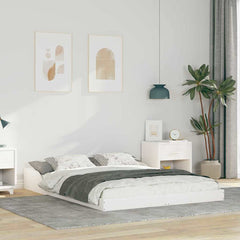 Bed Frame Solid Pine Wood White Length