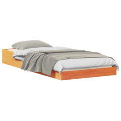 Bed Frame Solid Pine Wood Wax Brown Length 200 cm 80 cm