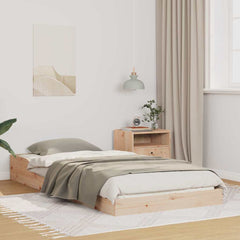 vidaXL Bed Frame Natural 75 x 190 cm Solid Pine Wood 1