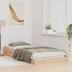 Bed Frame Brown Solid Pine Wood Natural Length 210 cm 80 cm