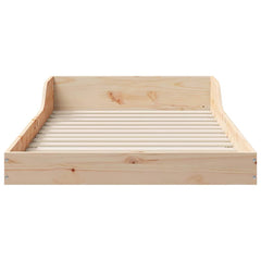 Bed Frame Brown Solid Pine Wood Natural Length 210 cm 80 cm