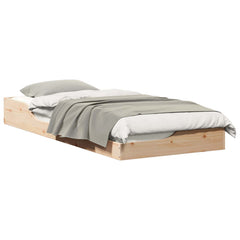 Bed Frame Brown Solid Pine Wood Natural 80 cm 210 cm