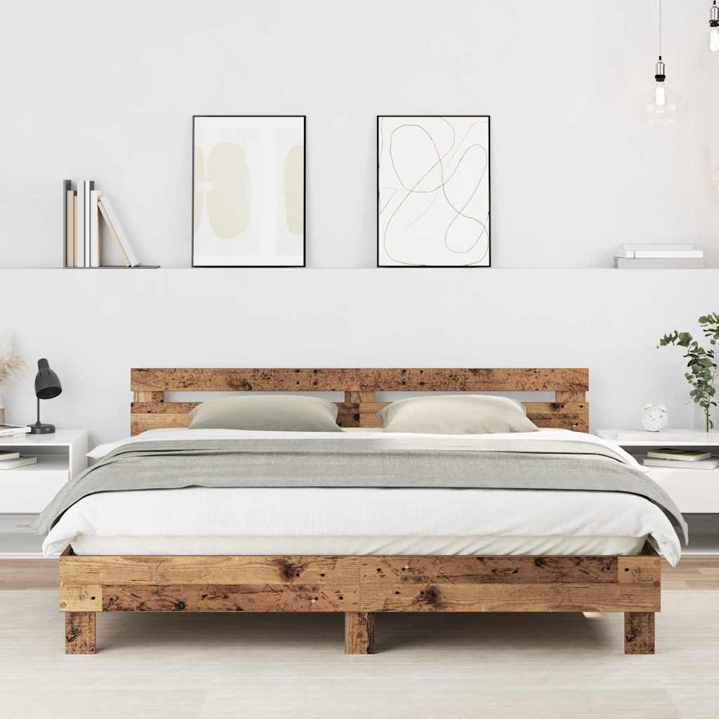 Bed Frame without Mattress 180x200 cm Old wood