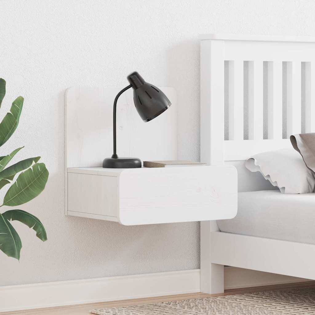 Bedside Table 44 x 32.5 x 40 cm Solid pine wood White 2