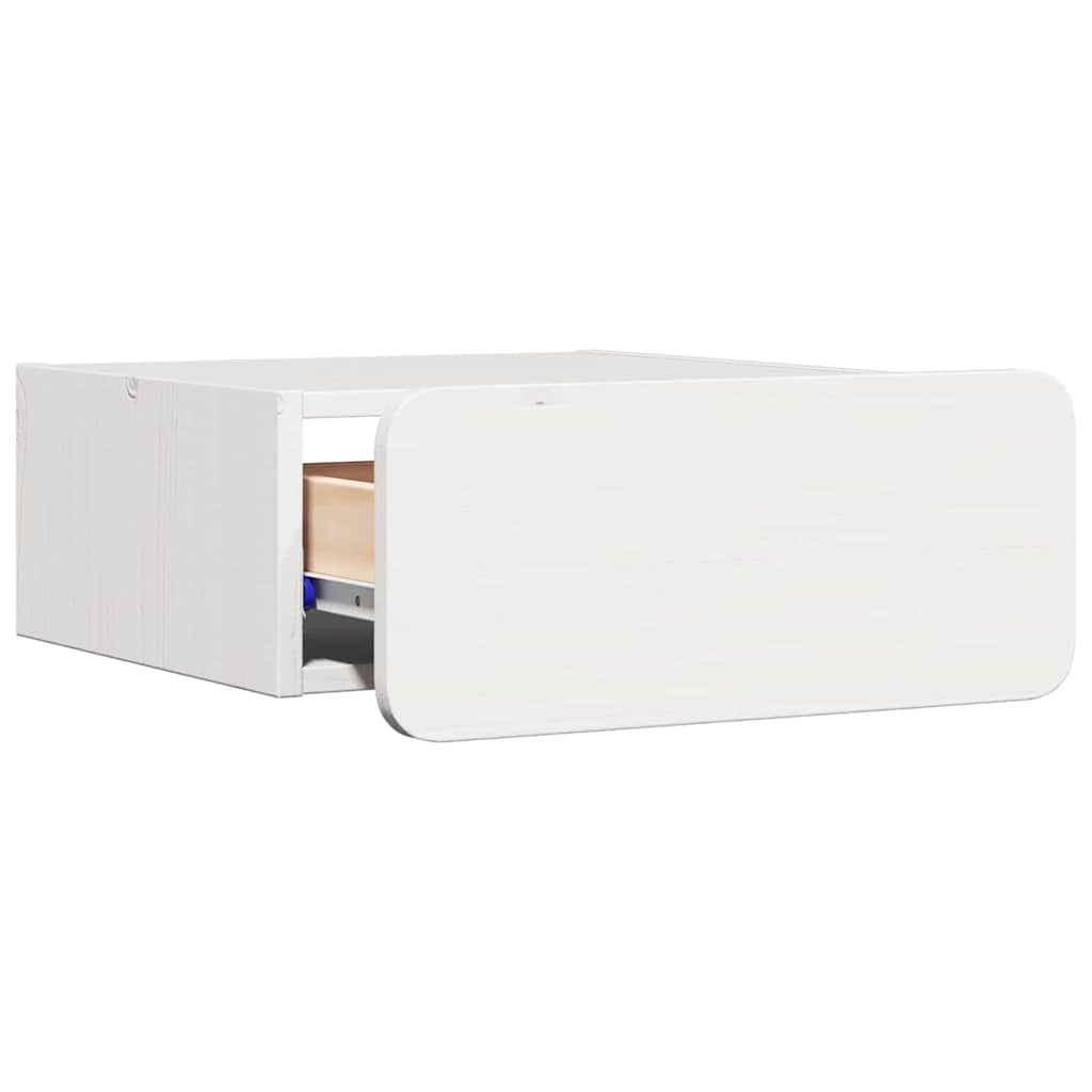 vidaXL Bedside Table White 39 x 34 x 16.5 cm Solid pine wood 5