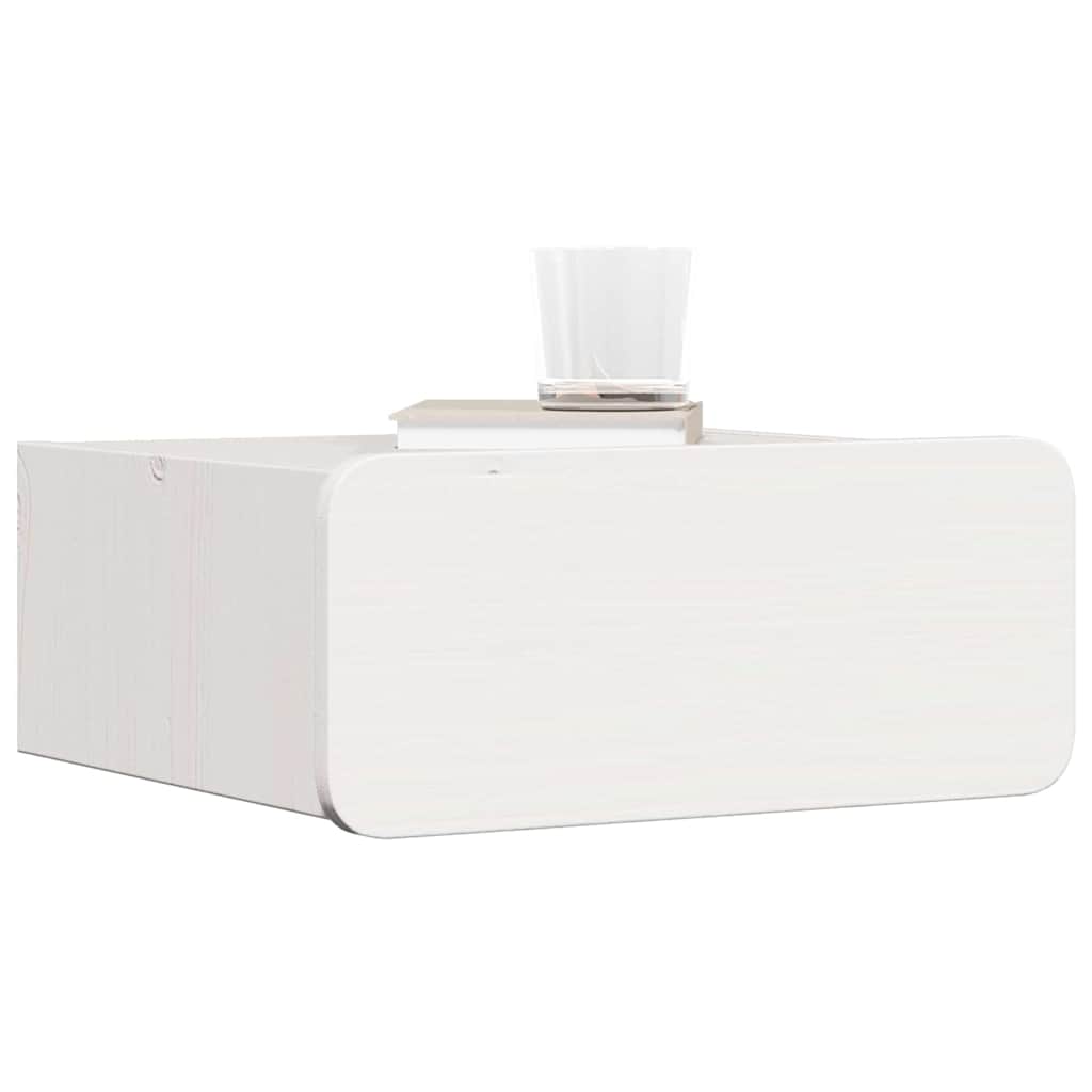 vidaXL Bedside Table White 39 x 34 x 16.5 cm Solid pine wood 3