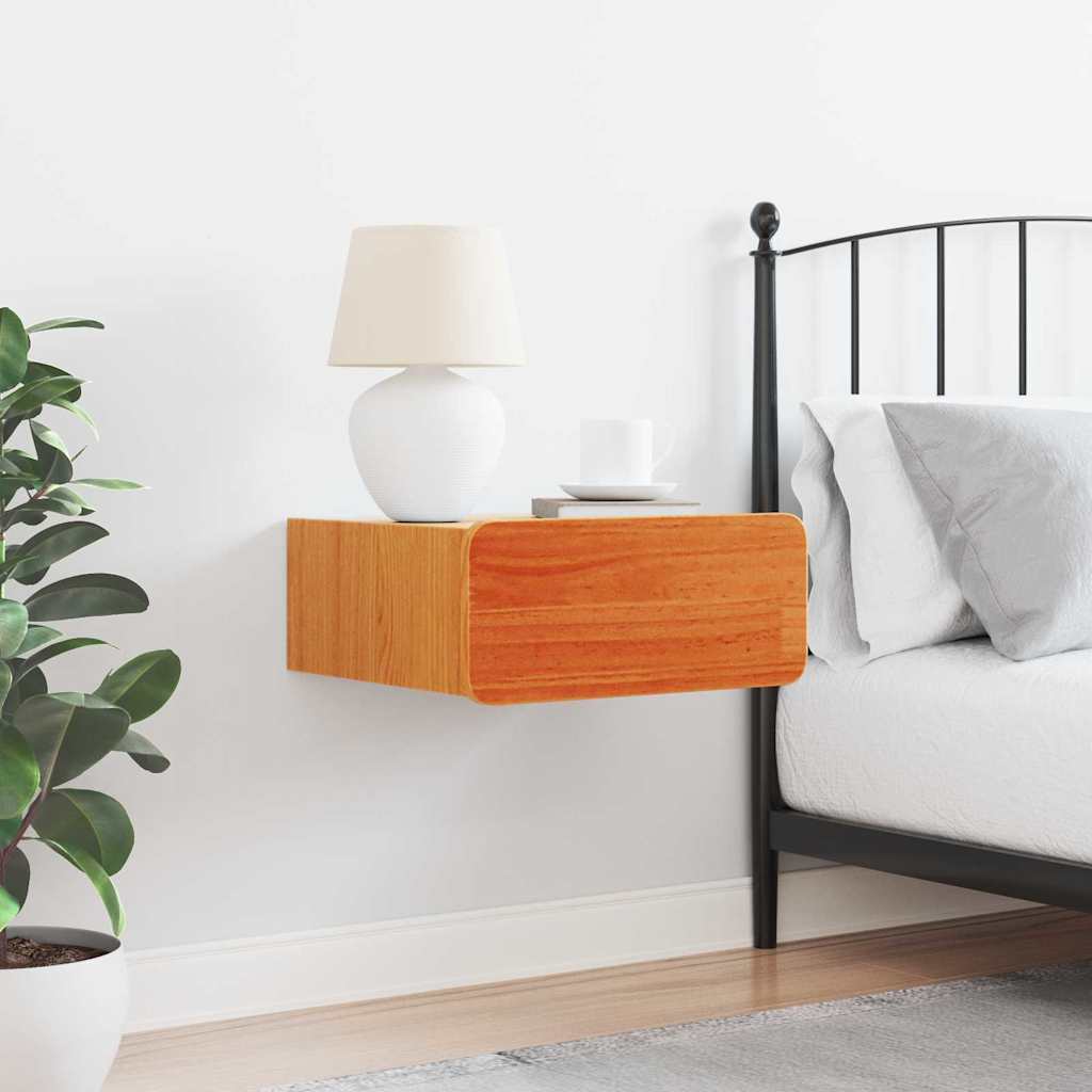 vidaXL Bedside Table Wax Brown 39 x 34 x 16.5 cm Solid pine wood 4