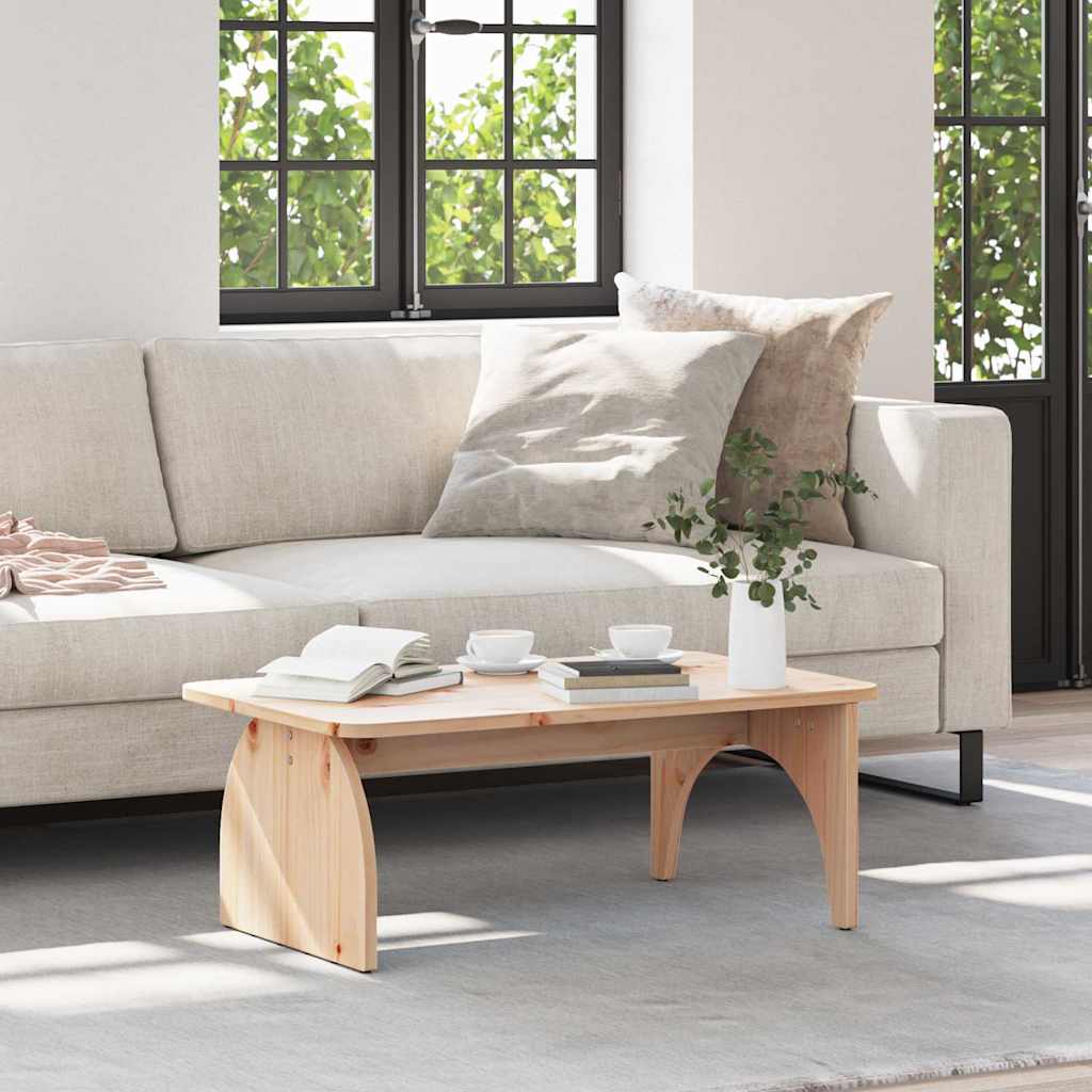 Coffee Table 80 x 50 x 31 cm Solid pine wood Natural