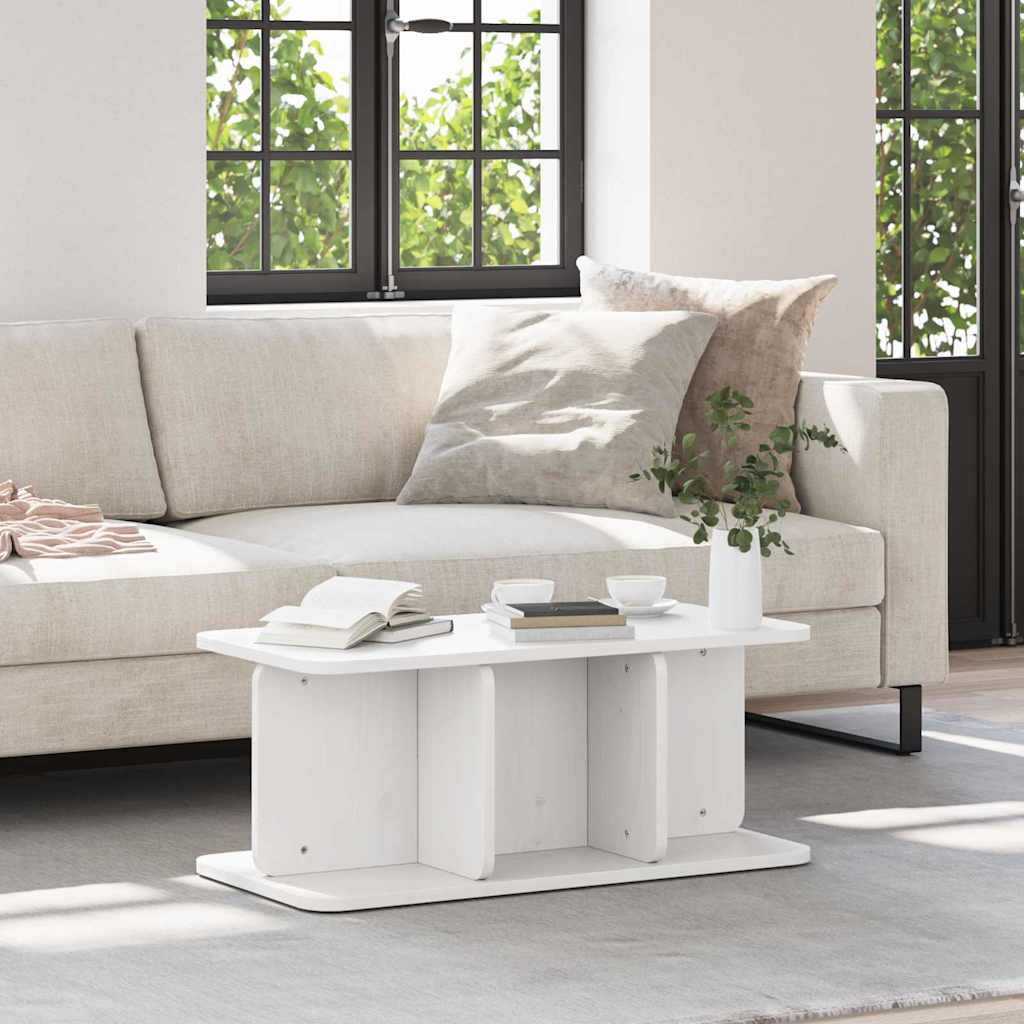 Coffee Table 80 x 39.5 x 33.5 cm Solid pine wood White