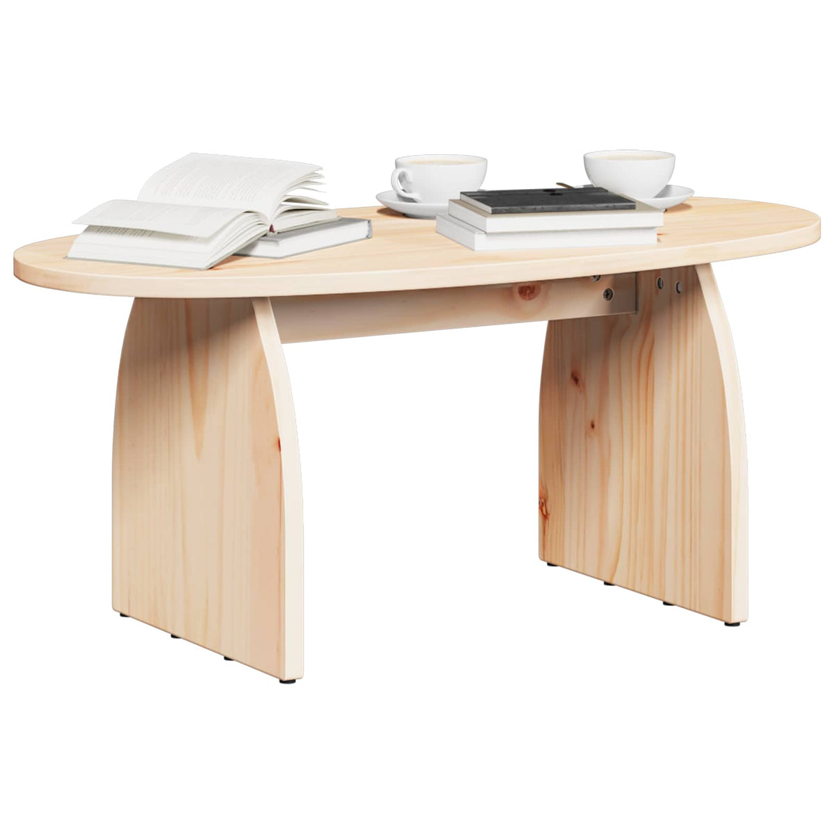 Coffee Table 80 x 40 x 35 cm Solid Pine Wood Natural