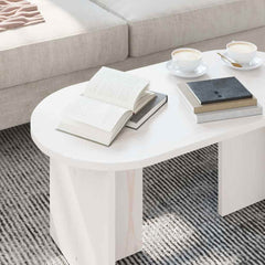 vidaXL Coffee Table White 80 x 39.5 x 35 cm Solid Pine wood 5