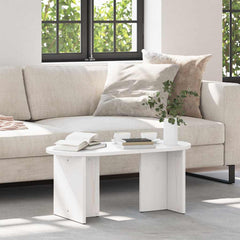 vidaXL Coffee Table White 80 x 39.5 x 35 cm Solid Pine wood 1