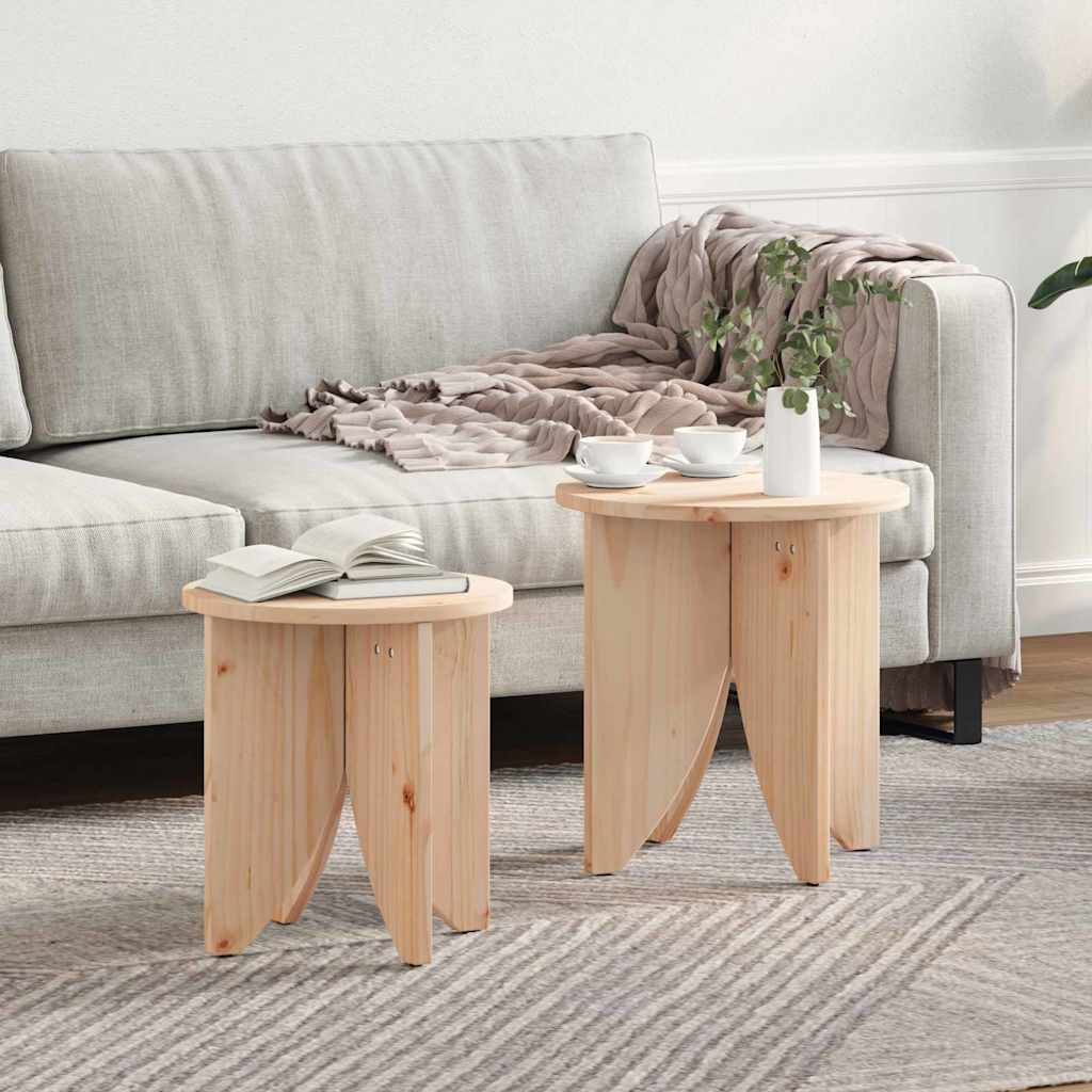 vidaXL Coffee Table 2 pcs Natural 41.5 x 41.5 x 44 cm 1