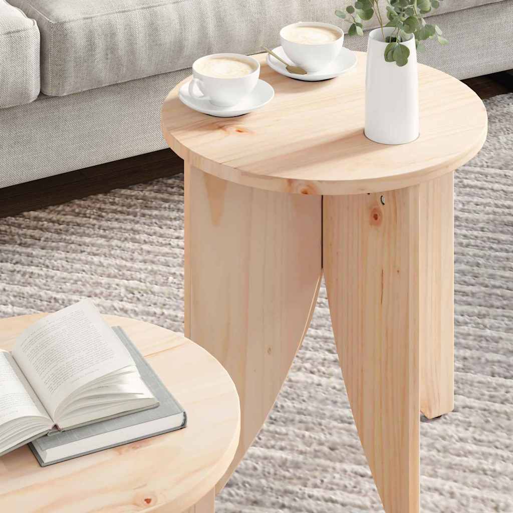 vidaXL Coffee Table 2 pcs Natural 41.5 x 41.5 x 44 cm 4