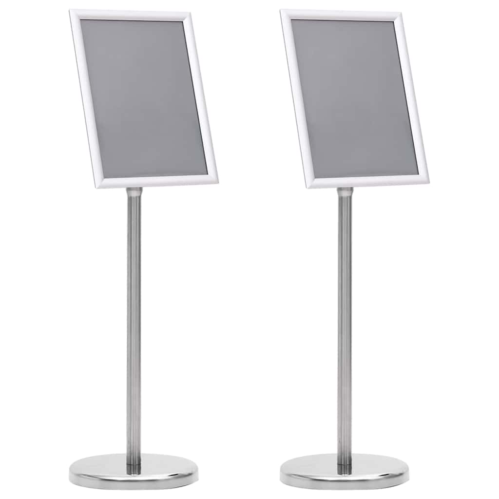 vidaXL Poster Stands 2 pcs Silver 32.7 x 24 x 108 cm Aluminium 1