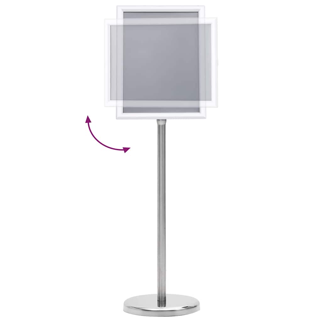 Pedestal Poster Stand Aluminium Alloy Silver 32.5 x 24 x 78 cm 2