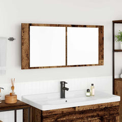 vidaXL LED Mirror Cabinet Old Wood 100 x 12 x 45 cm Engineered Wood 1