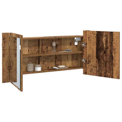 vidaXL LED Mirror Cabinet Old Wood 100 x 12 x 45 cm Engineered Wood 3