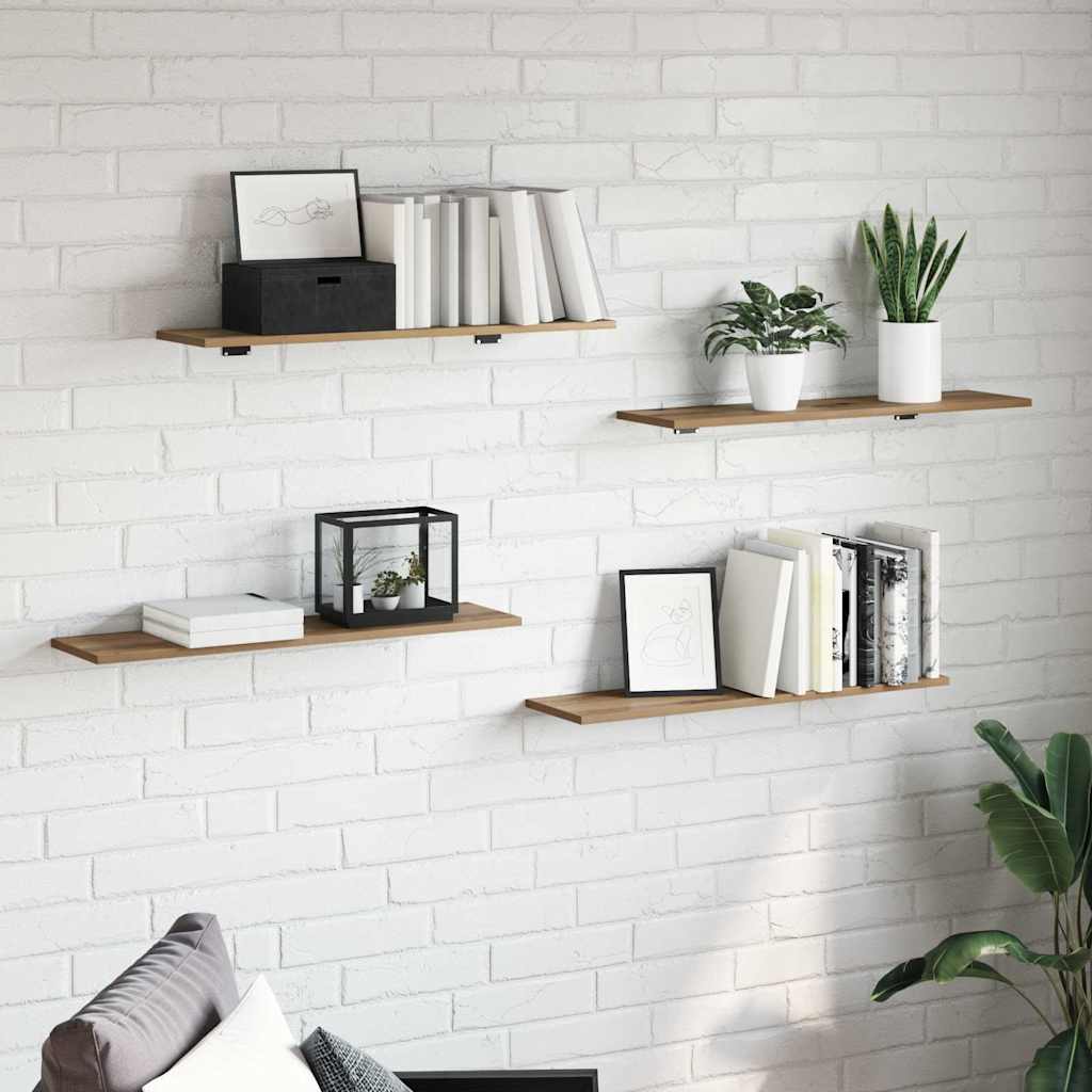 vidaXL Bookshelf Boards 80x20x1.5 cm Engineered Wood 4 pcs